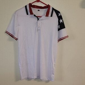 Men's White and Black Polo Shirt. Used Once.